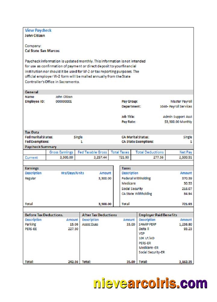 USA Cal State San Marcos payroll services company